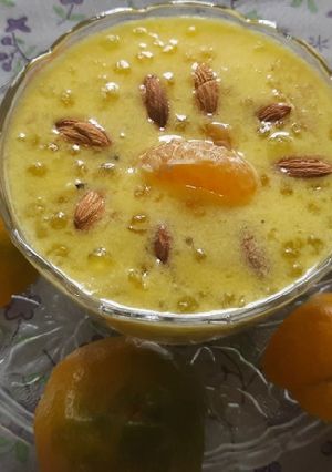 A picture of Orange 🍊 sabudana kheer.