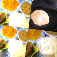 Halwa puri tarkari A picture of Halwa puri tarkari.