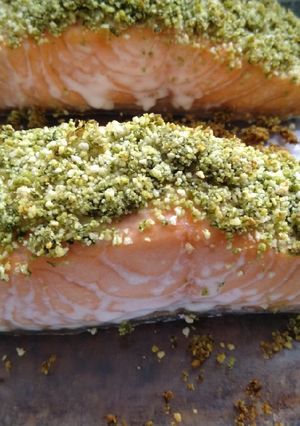 Une photo de Saumon au pesto