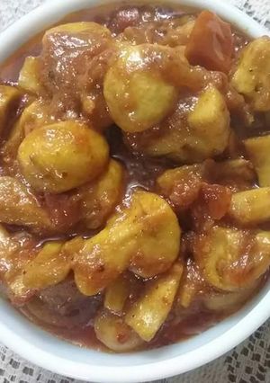 A picture of Mushroom with tomato masala 😊😊😊.