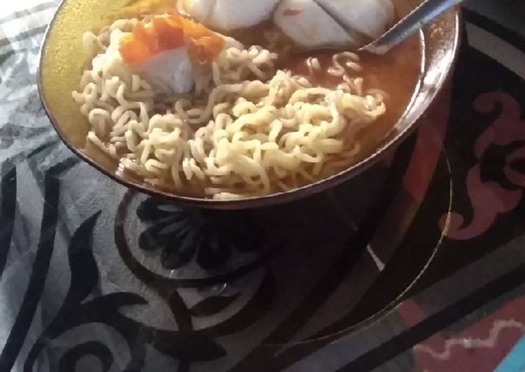 Resep Mie kuah pedas + basreng bawang Anti Gagal