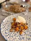 Crumble ligero de melocotón