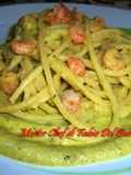 Bucatini con Crema di Zucchine e Gamberetti sfumati al Cognac
