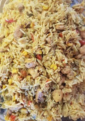 صورة لوصفة رز مع بعض الخضار