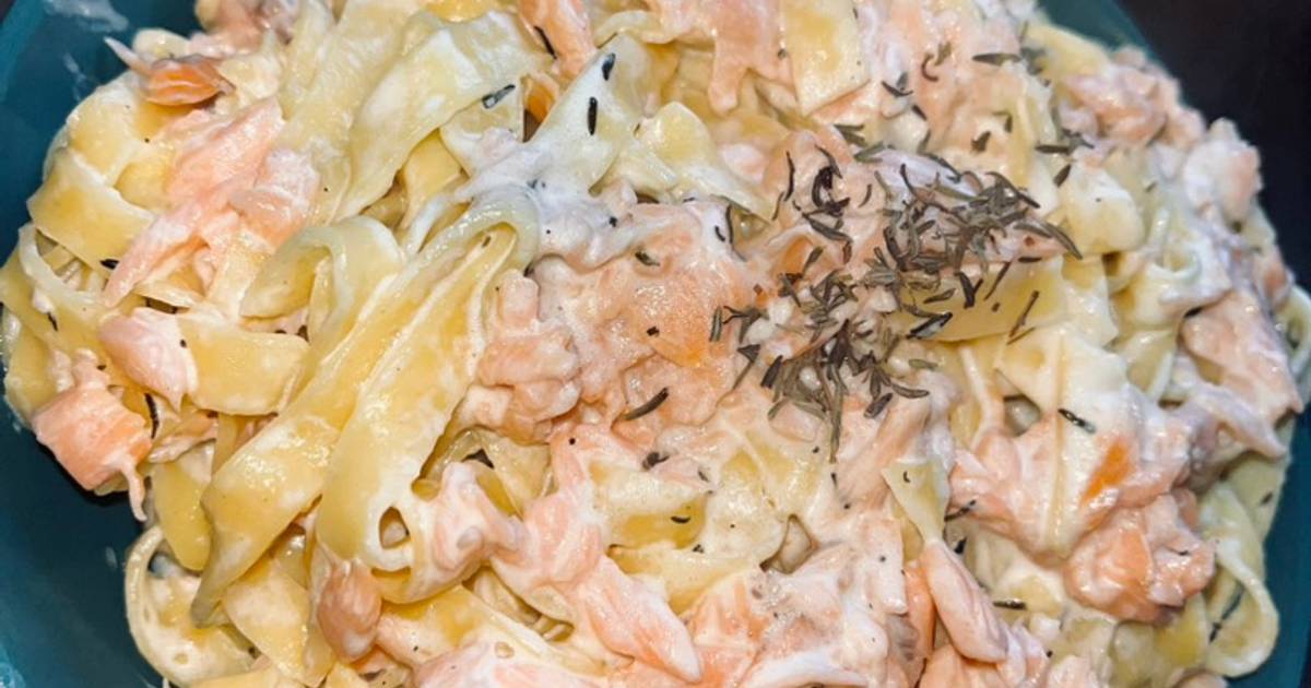 Pâtes au saumon, citron et thym 🐟🍋 de Les petits Plats de Ju Cookpad