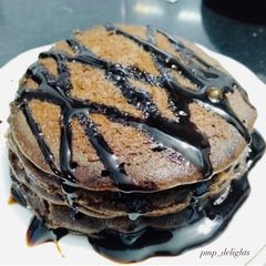 A picture of Eggless Chocolate Pancakes.