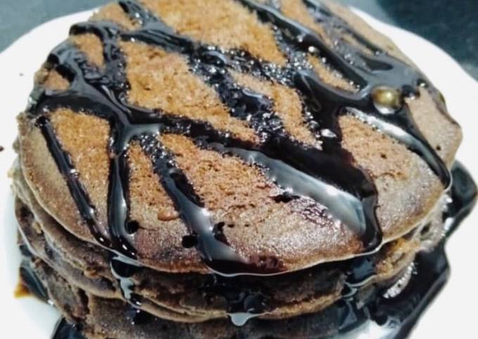 Steps to Prepare Any-night-of-the-week Eggless Chocolate Pancakes - Quick and Easy Meals