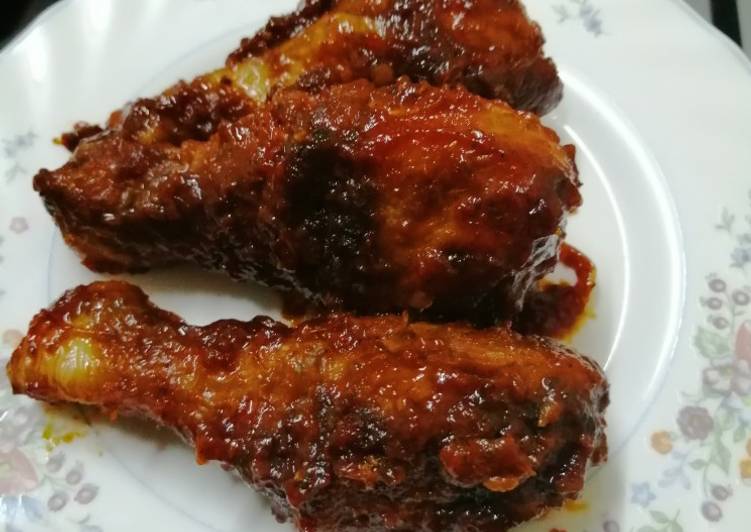 Honey and ketchup glanced chicken drumsticks