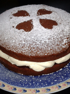 A picture of Easy chocolate sponge cake.