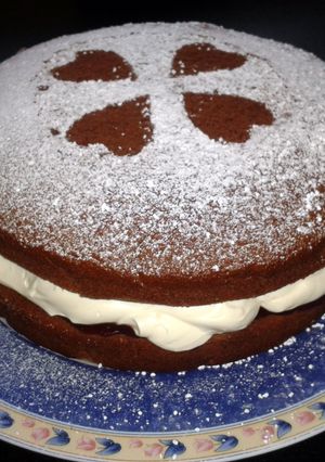 A picture of Easy chocolate sponge cake.