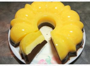 Foto resep Puding Busa Jeruk Lapis Cokelat