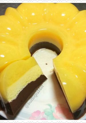 Foto resep Puding Busa Jeruk Lapis Cokelat