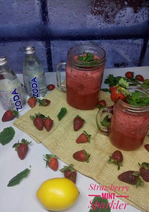 Foto resep Strawberry Mint Sparkler #ketopad_cp_minumanKeto