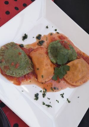 Una foto de Panzerotti con salsa napolitana