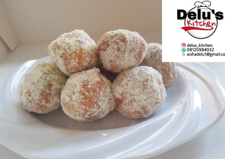 Steps to Prepare Favorite Coated puffs with powder milk | Satisfyingrecipe.web.app