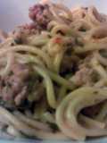 Pasta, italian sausage and spinach one dish meal