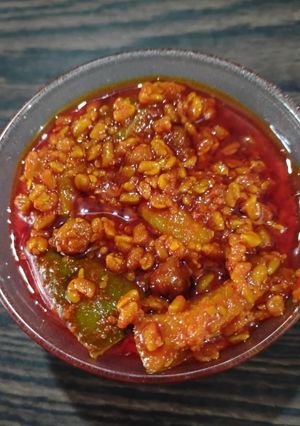 A picture of Fenugreek, Mango & Chana Pickle.