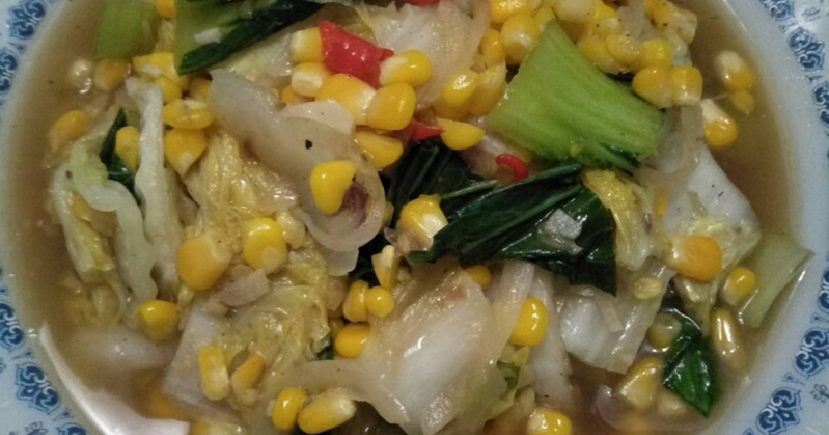 Resep Cah Sayur Pokcoy Sawi Putih Jagung Oleh Venni 626 Cookpad