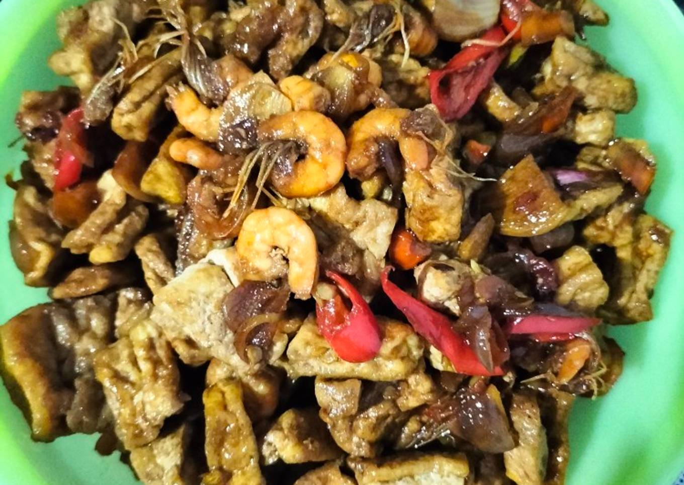 Udang tahu saos tiram