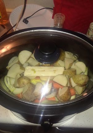 A picture of Improved Mississippi Pot Roast with Potatoes and Carrots.