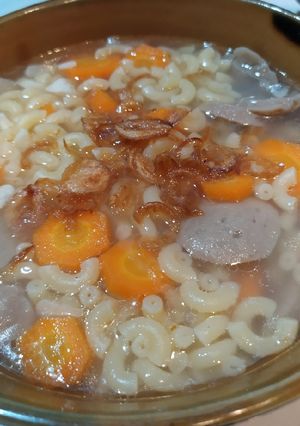 Foto resep Sup Makaroni Wortel Bakso