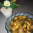 Tumis bakso baby corn