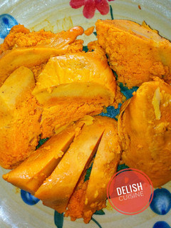 A picture of Okpa (Bambara nut cake).