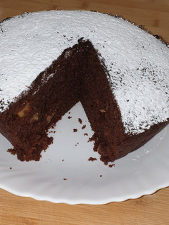 Una foto de Brownie de chocolate con nueces al microondas