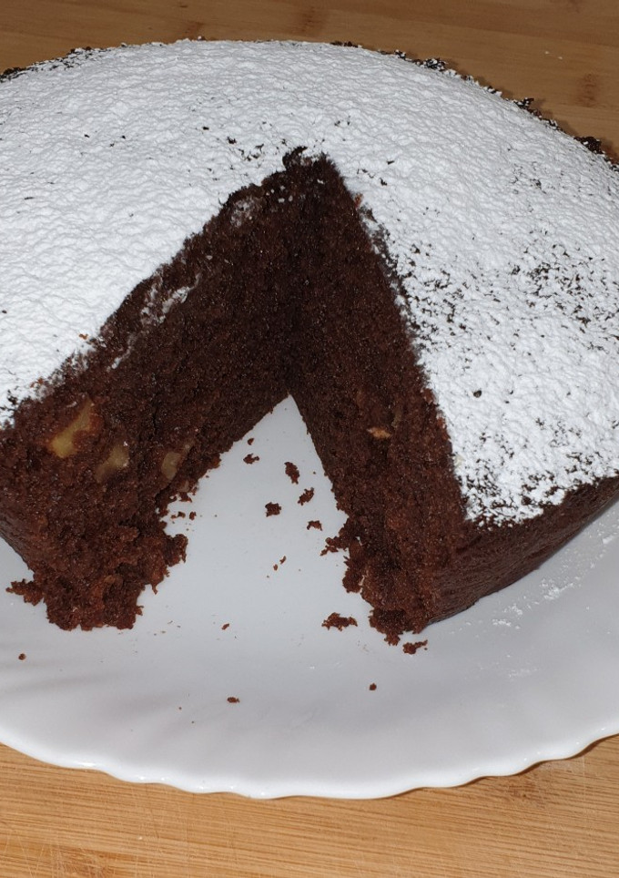 Una foto de Brownie de chocolate con nueces al microondas