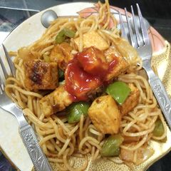 A picture of Spicy tofu noodles.