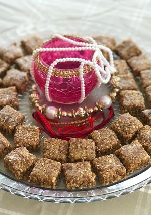 A picture of Rakshabandhan healthy squares.