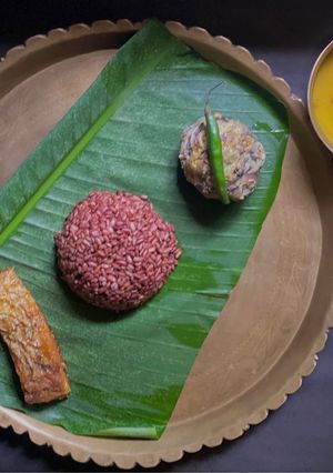 A picture of Koldil Aru Maas Pitika / Mashed Fish with Mashed Banana Flower in Assamese Style.