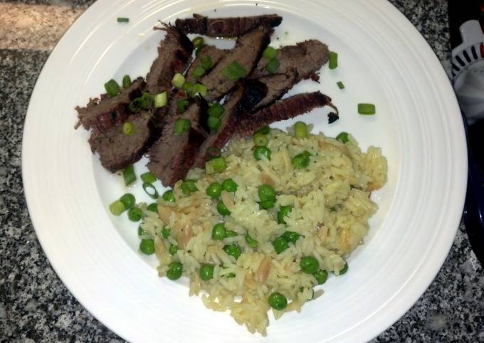 Thai flank steak with rice pilaf