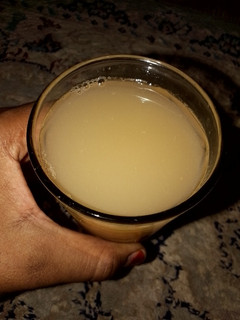 A picture of Coconut n pineapple based tamarind refresher.