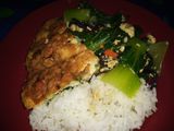Nasi Tumis Sawi Jamur & Dadar Bumbu