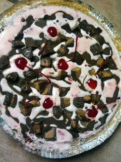 A picture of CHOCOLATE-CHERRY ICE CREAM PIE "NO BAKE" PREP: 15 MIN. + FREEZING.