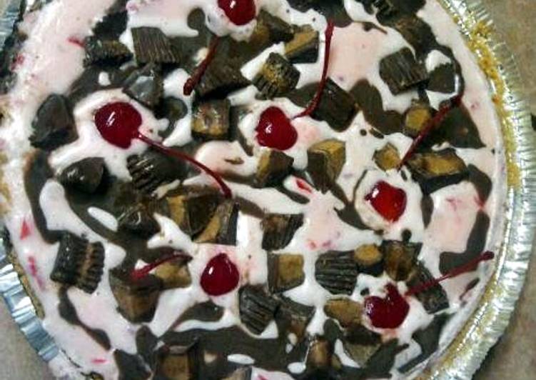 Recipe of Award-winning CHOCOLATE-CHERRY ICE CREAM PIE &#34;NO BAKE&#34; PREP: 15 MIN. + FREEZING