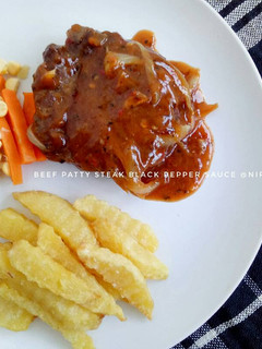 Foto resep Beef patty steak black pepper sauce