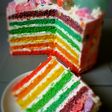 Moist rainbow cake (cake pelangi lembut)