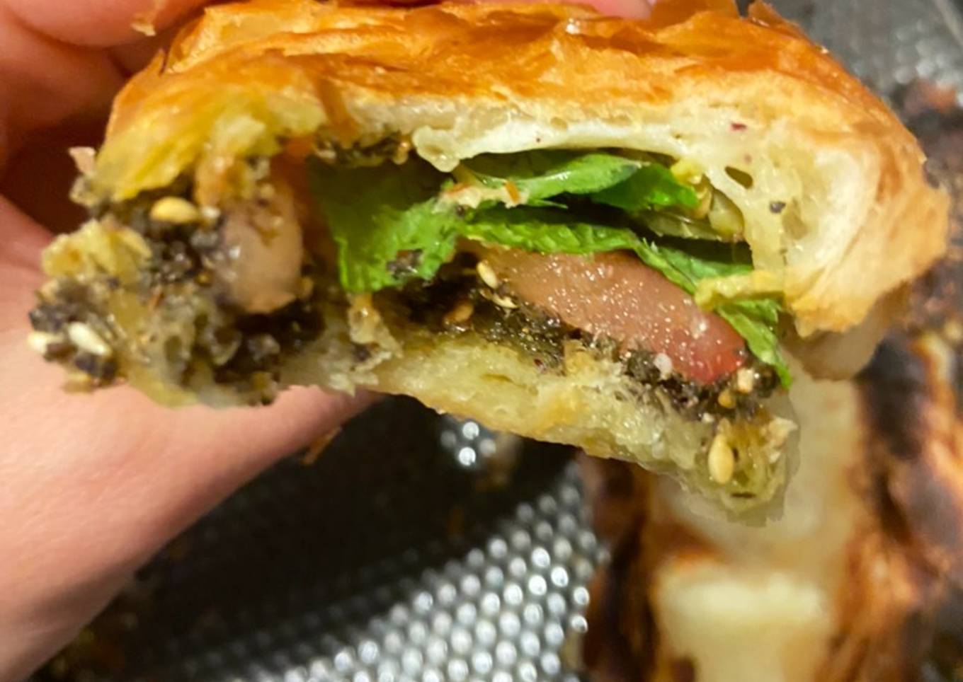 Zaatar and cheese croissant