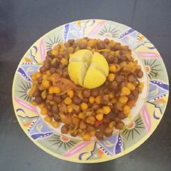 Black gram and Corn Chaat A picture of Black gram and Corn Chaat.