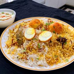 A picture of Egg Biryani.