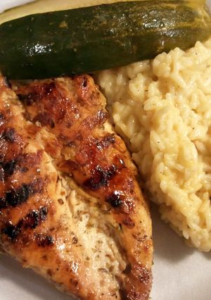 A picture of Creamy chicken rice.
