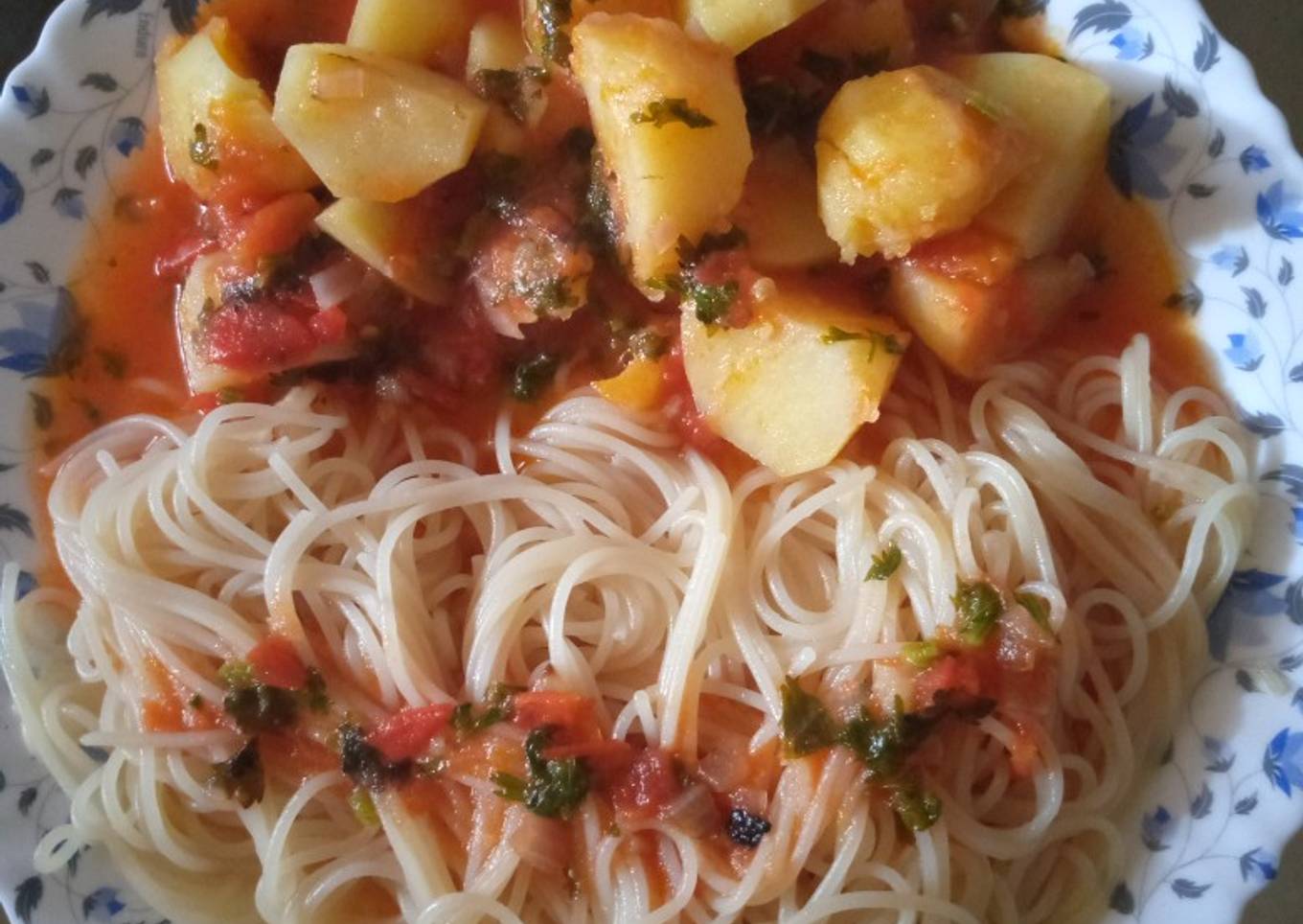 Spaghetti with Irish potatoes