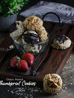 Foto resep Choco Peanut Thumbprint Cookies Gluten Free
