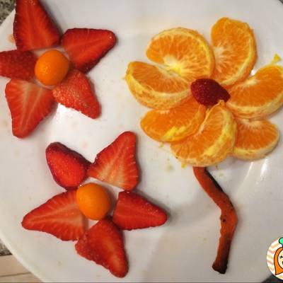 Desayuno o merienda saludable para niños formas con fruta Receta de geri :  @ en Instagram- Cookpad