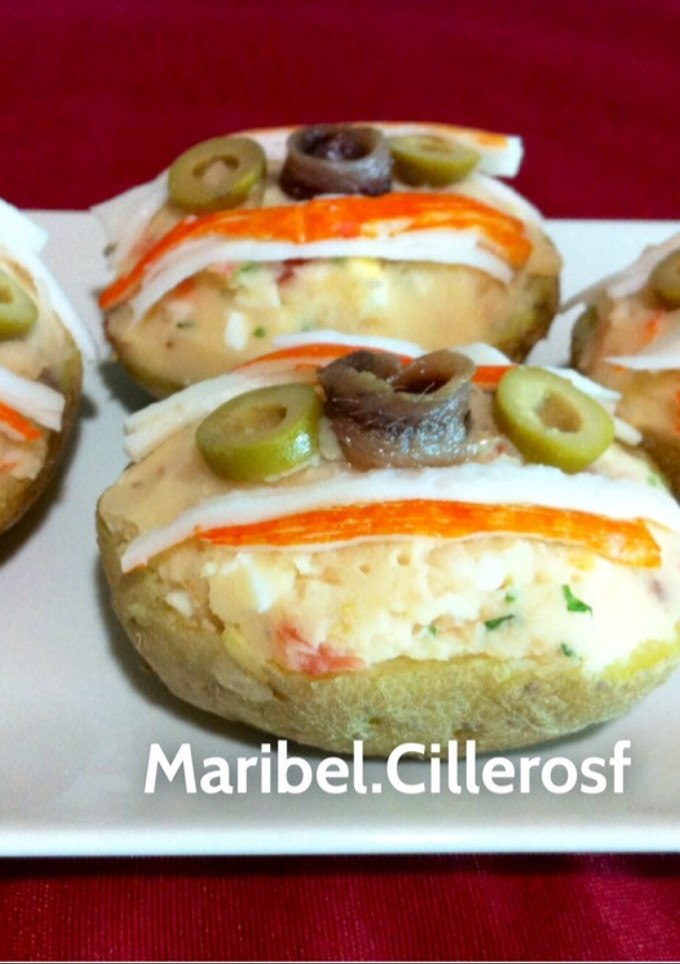 Una foto de Patatas rellenas asadas al microondas