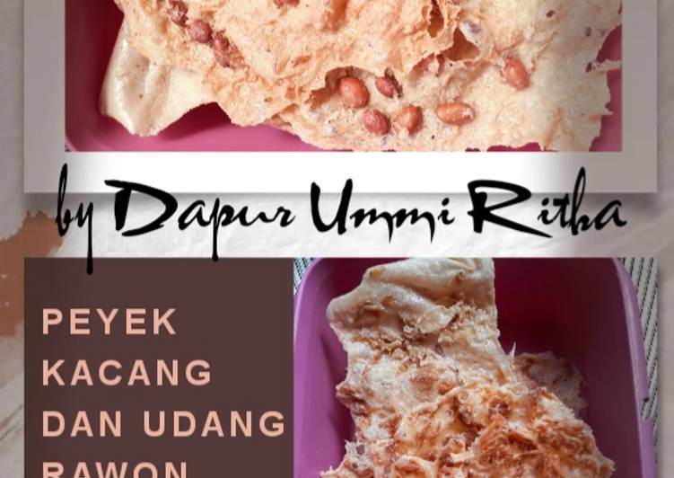 Peyek kacang dan udang rawon