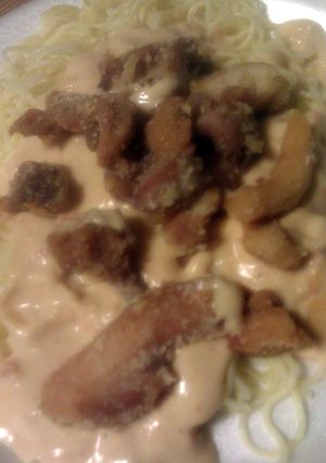 A picture of Gabrielle's southern style chicken alfredo.