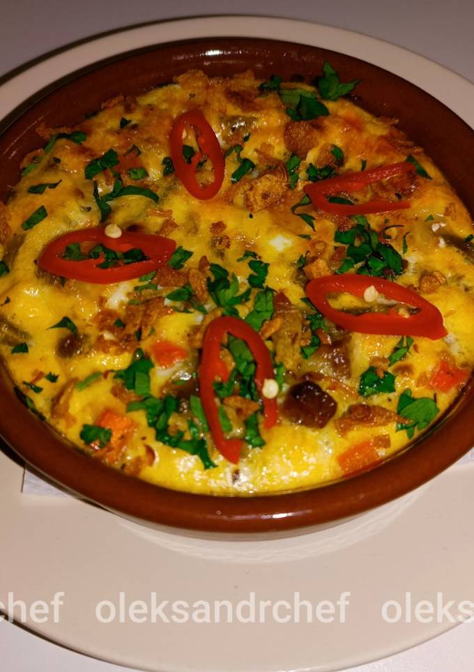 Омлет з телятиною🐂 та овочами /Omelet with veal and vegetables